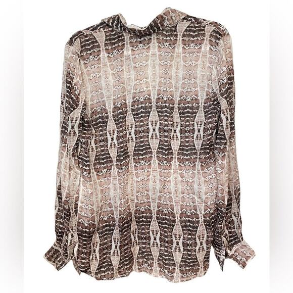 HAUTE HIPPIE Tribe Harper V-Neck Pullover Blouse Snakeskin Size Small EUC - Picture 7 of 11